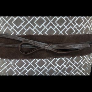 Eileen Fisher Brown Suede Obi Belt, Size XL